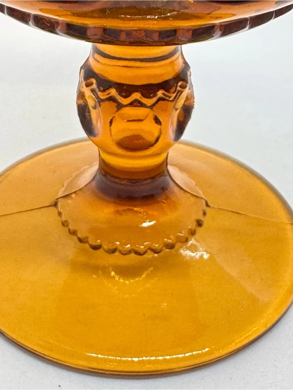 Indiana Glass Amber Kings Crown Thumbprint 4.25